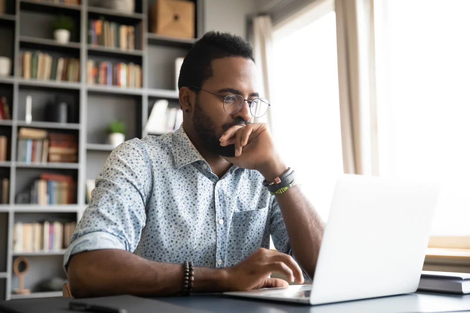 a man using a laptop